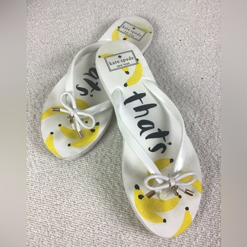 NEW Kate Spade Nova "that's bananas" flip Flops Size 9